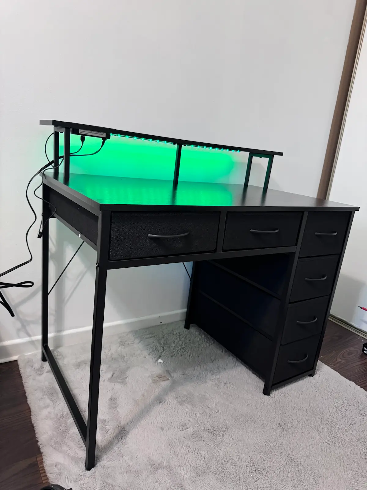 Gaming Desk with LED Riser