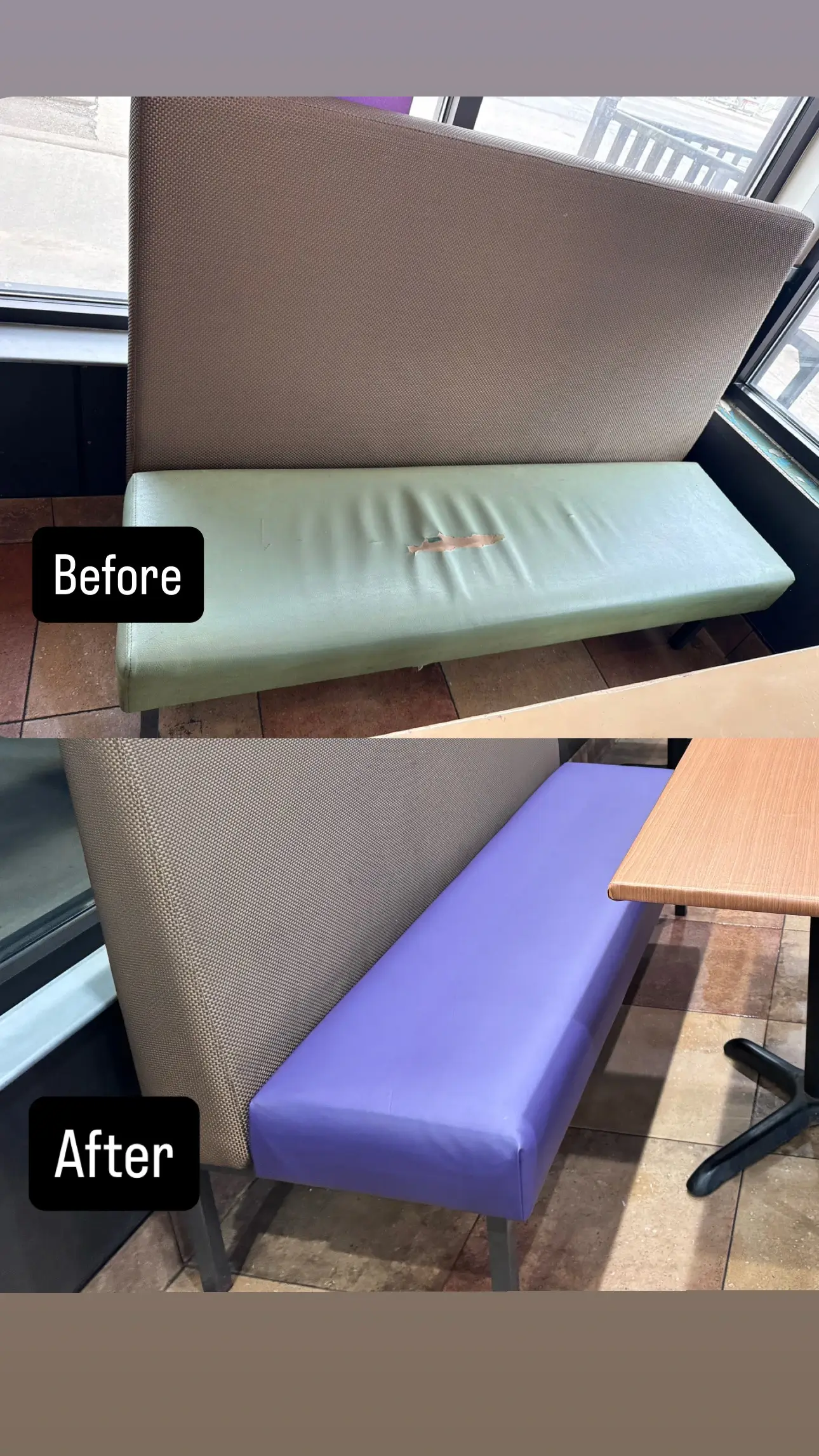 Restaurant Booth Seat Restoration